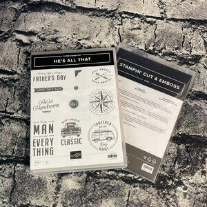 Stampin Up HE'S ALL THAT Stamp & ALL THAT Dies FATHER'S DAY DAD MAN